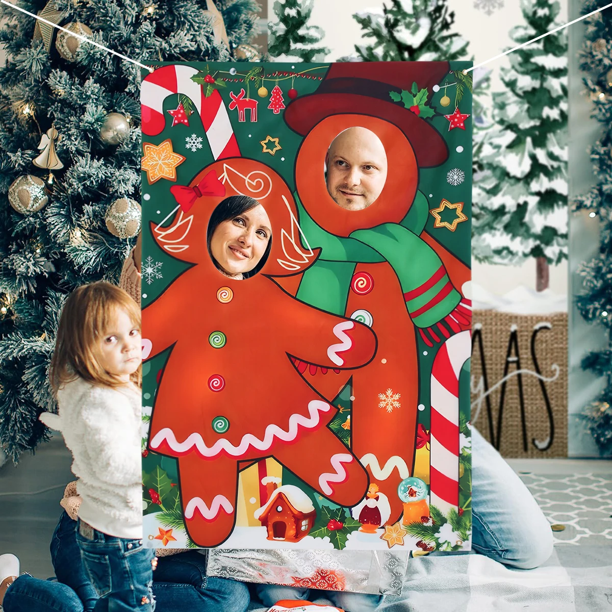 С Рождеством Снеговик Санта-Клаус фон ткань Рождественский декор для дома 2024 Navidad