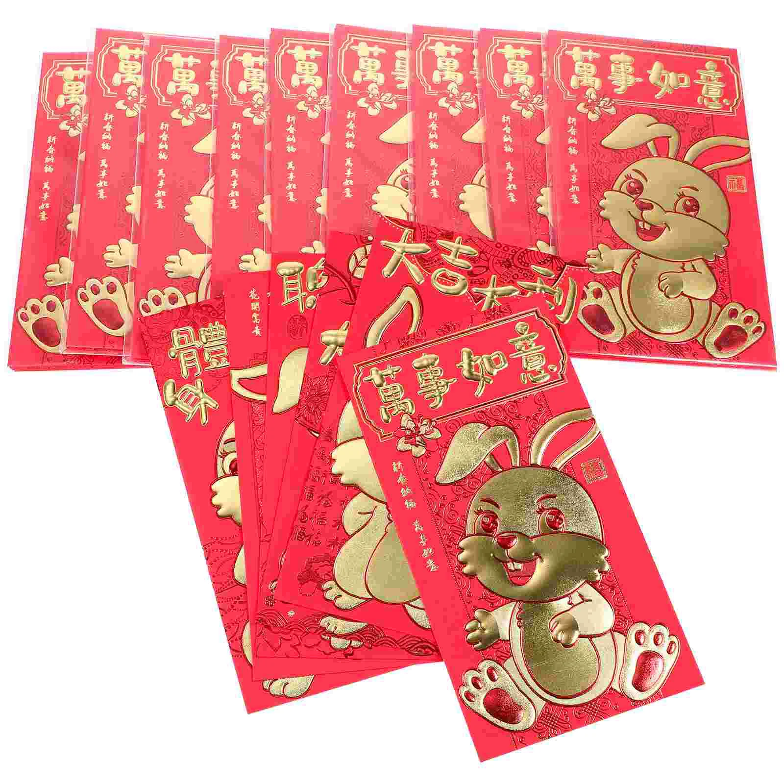 

Red Envelopes Money Year Chinese Envelope Packet New Rabbit Packets Festival Spring Wedding Hong Pocket Bao Luck Bunny Lucky The