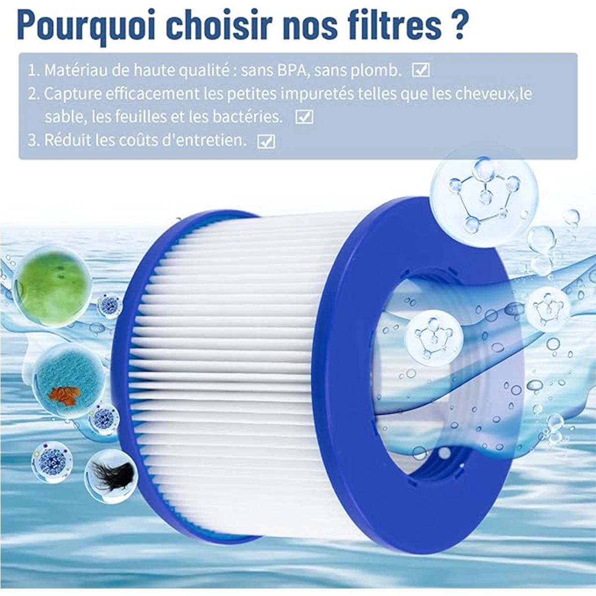 12420 шт. Фильтрующий картридж Hrozny для Whirlpool Clever Spa, 75 x 100 мм, аксессуары для фильтров Whirlpool (art.: 3920dc8501b68) - 3920dc8501b68