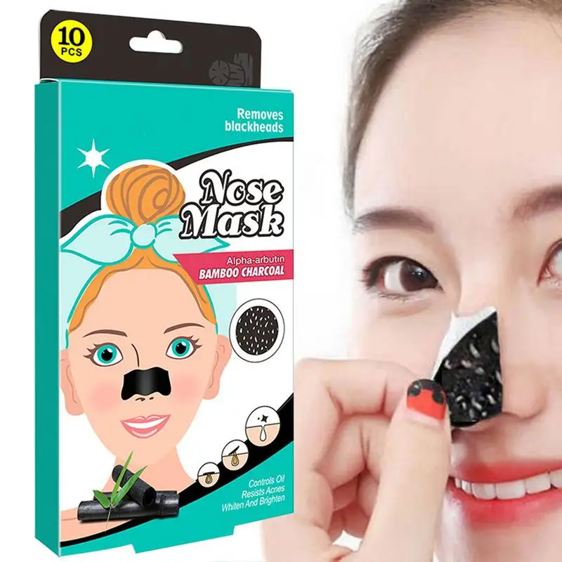 

Blackhead Nose Strip 10 Pieces Nose Blackhead Remover Bamboo Charcoal Infused Blackhead Strips For Face Nose And Pores