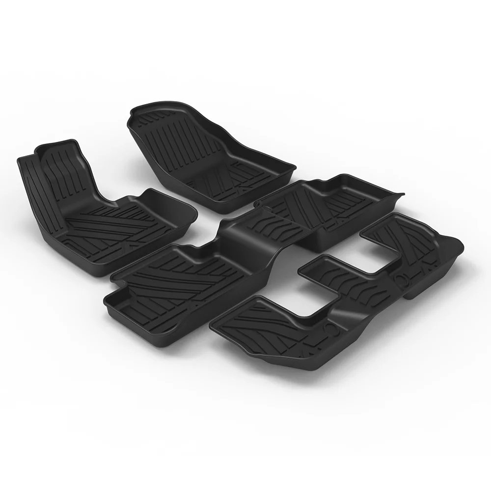 

Car Mats For Volvo XC90 Floor Carpets Mat Durable Waterproof All-Weather TPE Black Full Set Trim to Protection Interior Details