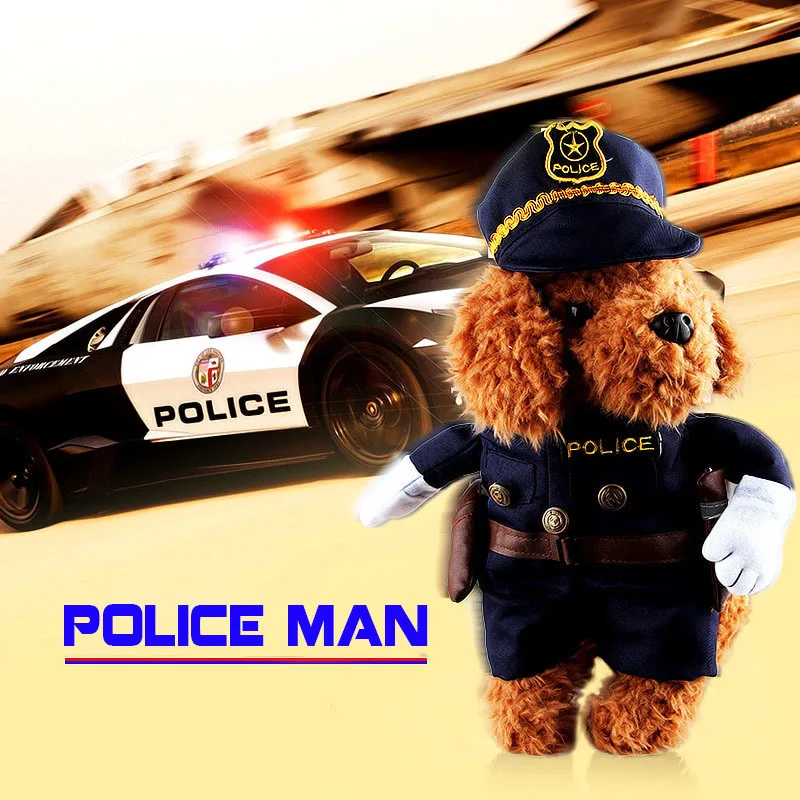 

Cosplay Policeman Dog Clothes For Small Dogs Winter French Bulldog Jacket Standing Dog Halloween Costume Chihuahua Pet Clothes