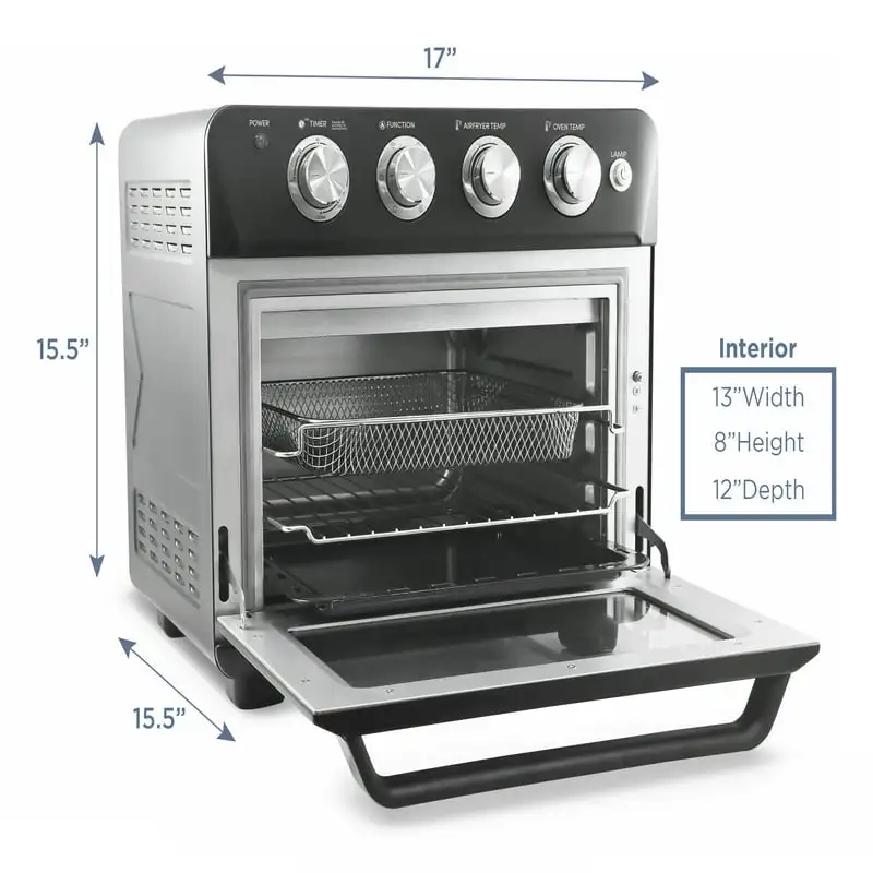 

x-large 25L Air Fryer Oven with Interior Light, Black For Cooking kitchen