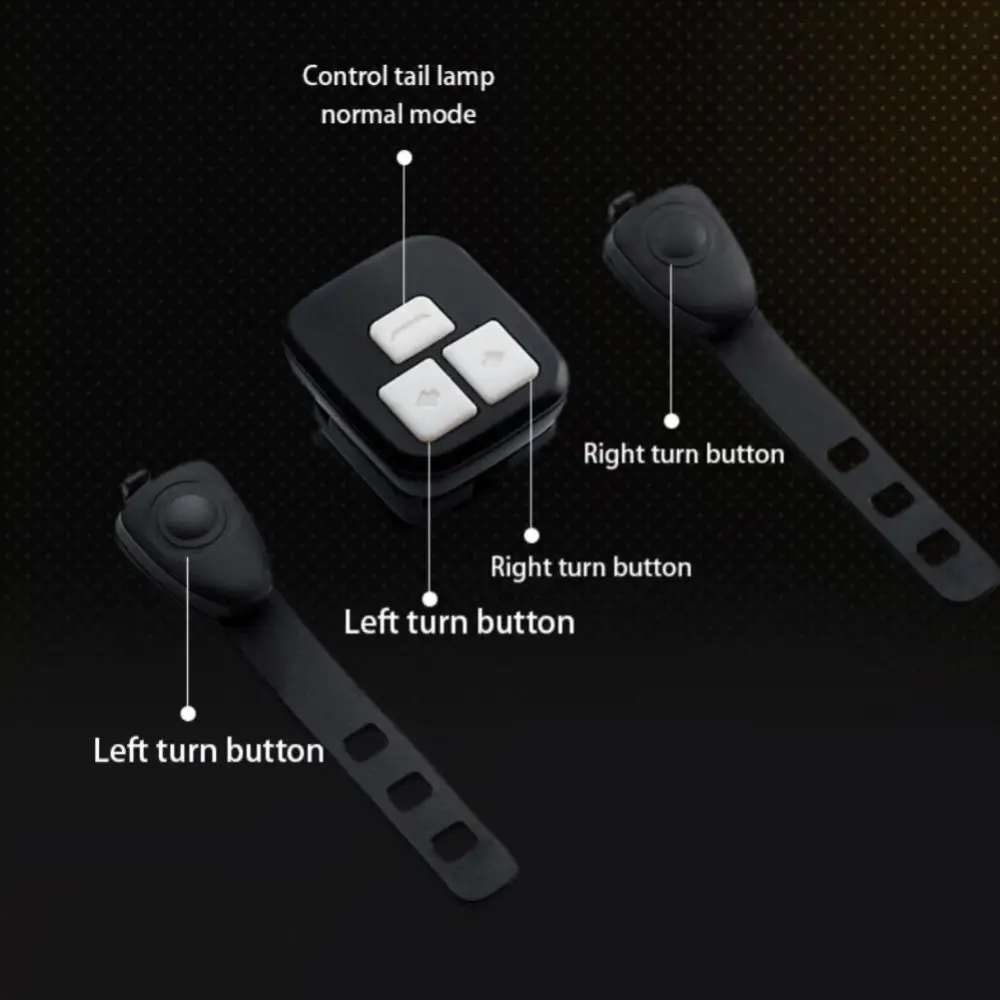 

Waterproof Bicycle Taillights Two Set Mounting Bases Charging Indicator Steering Taillight 8 Flash Mode Remote Control Taillight
