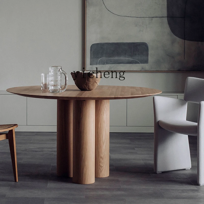 Роскошный круглый стол ZK из цельной древесины дизайнерская индивидуальная