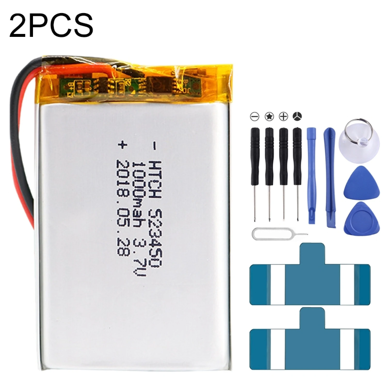 

2 PCS Li-Polymer Battery Replacement 523450 1000mAh
