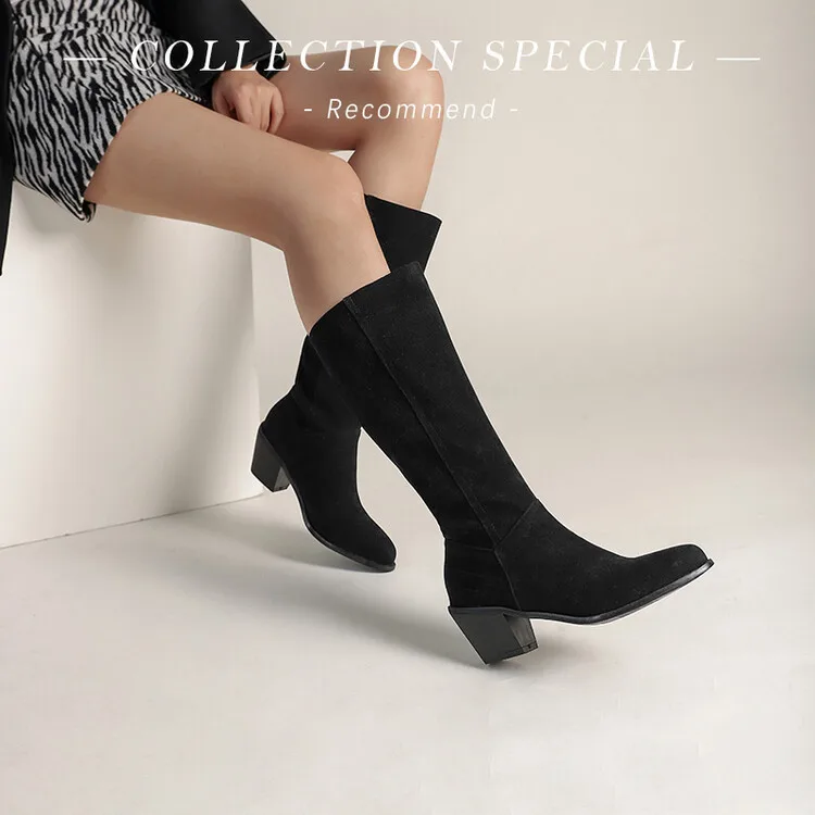 

Женские сапоги Зимняя обувь для женщин сапоги-Женские привлекательные высокие сапоги до бедра на высоком каблуке 2022 заостренный носок Сред...