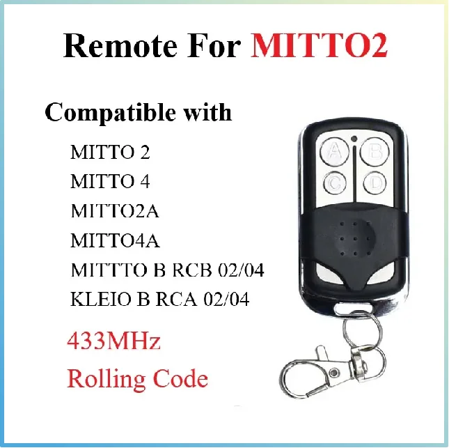 Для MITTO 2 4 B RCB 02 04 TRC1 TRC2 TRC3 Пульт дистанционного управления гаражными воротами 433 92