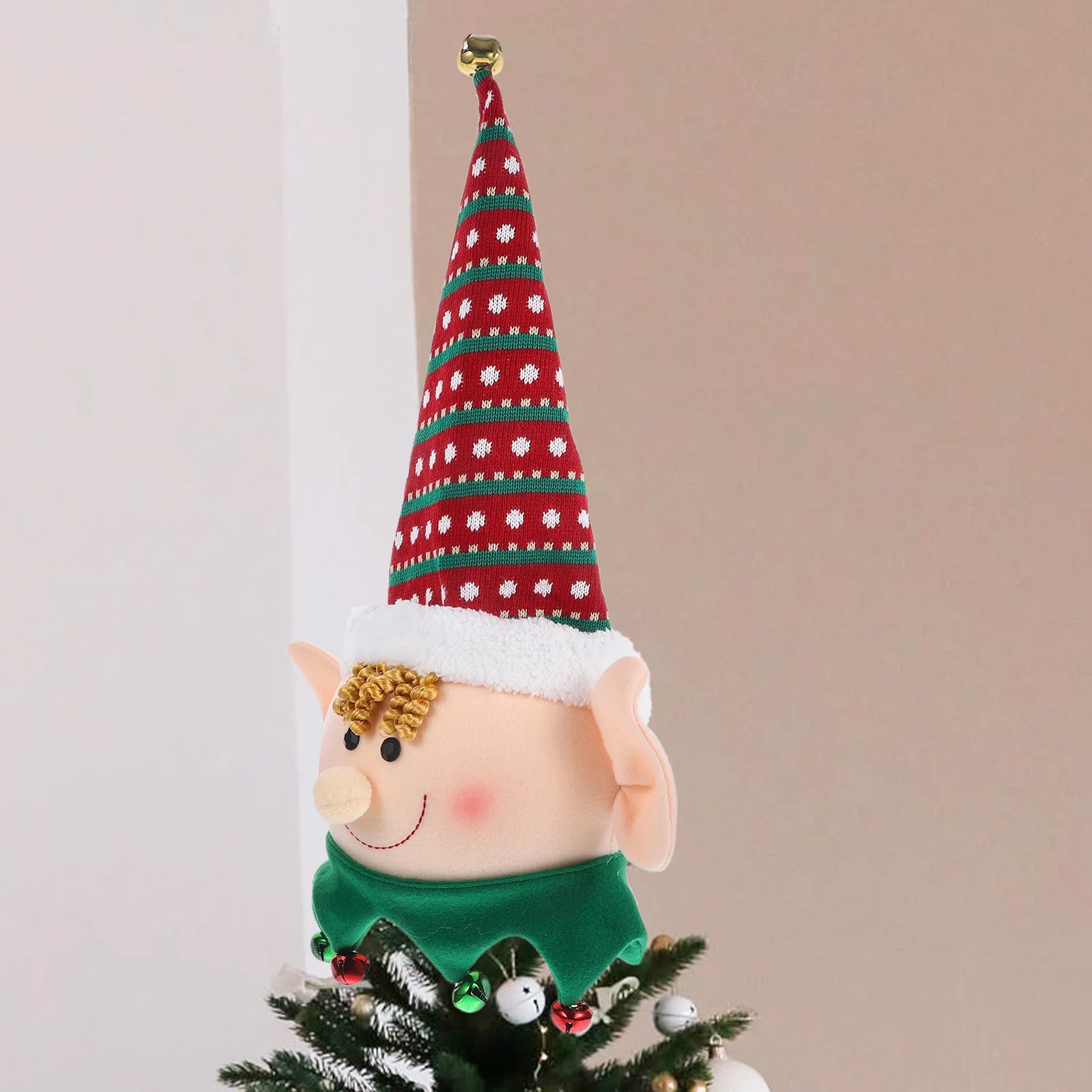 

Christmas Elf Treetop Topper Christmas Tree Ornament Party Adorable Elf Doll Adornment Festival Holiday Party Decoration