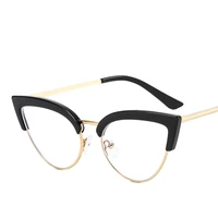 half frame metal cat eye no diopter butterfly vintage blue light blocking big fashion 2022 the new retro style black glasses