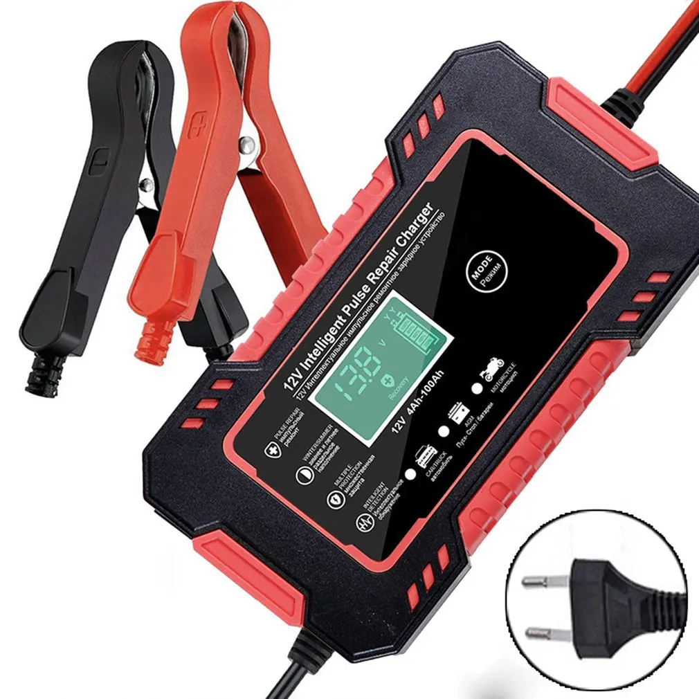

12V 8A 24V Full Automatic Car Battery Charger Power Pulse Repair Chargers Wet Dry Lead Acid Battery-Chargers Digital LCD Display