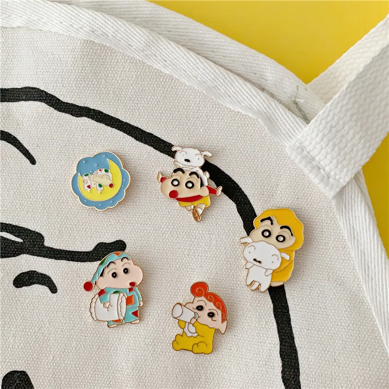 

Crayon Shin-chan 짱구 Anime Brooch Enamel Pins Cosplay Badge Backpack Cloth Denim Lapel Pin Jewelry Gift Comic Related Products