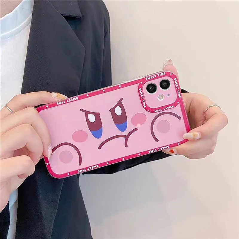 

Grumpy Kirby Phone Cases For iPhone 13 12 11 Pro Max Mini XR XS MAX 8 X 7 SE Back Cover