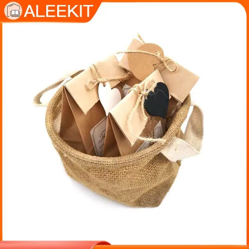 

15pcs/set Kraft Paper Bag Gift Warpping Bags Packing With Tag String Sticker Package Takeout Eco-friendly Storage Bag