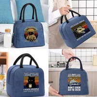 insulated lunch bag unisex thermal bag for work storage food picnic cooler tote organizer bag pew pattern lunch handbag