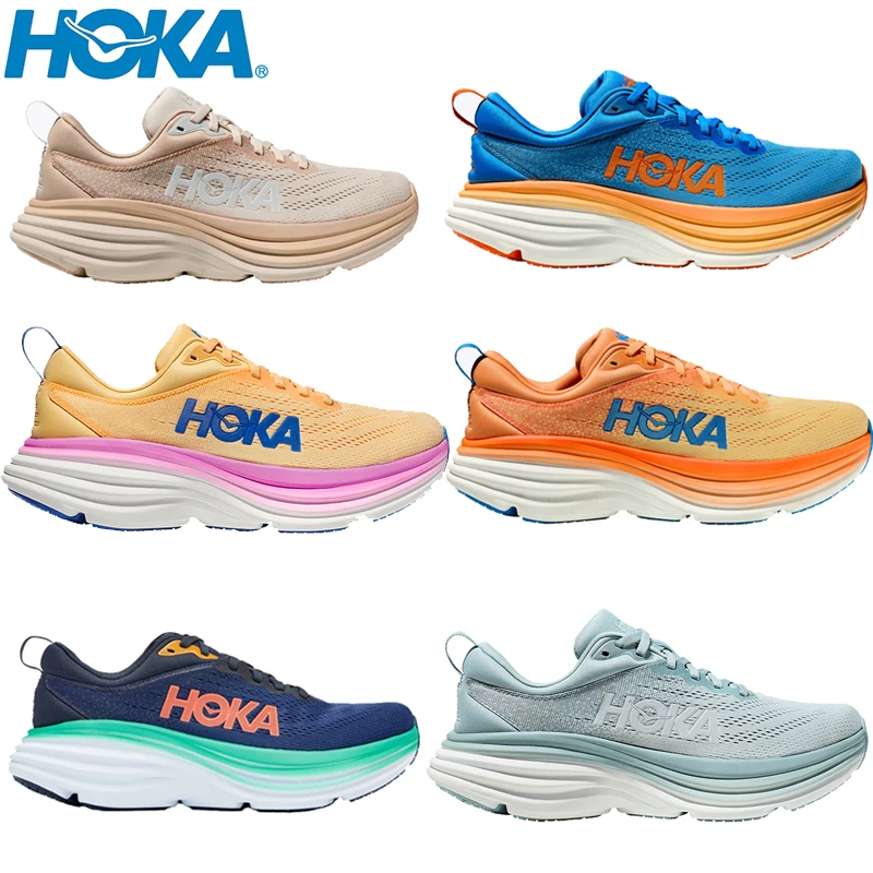 

Original HOKA Bondi 8 Sport Running Shoes Breathable Anti Slip Cushioning Road Runs Shoes Men Sport Shoes Outdoor Sneaker Women