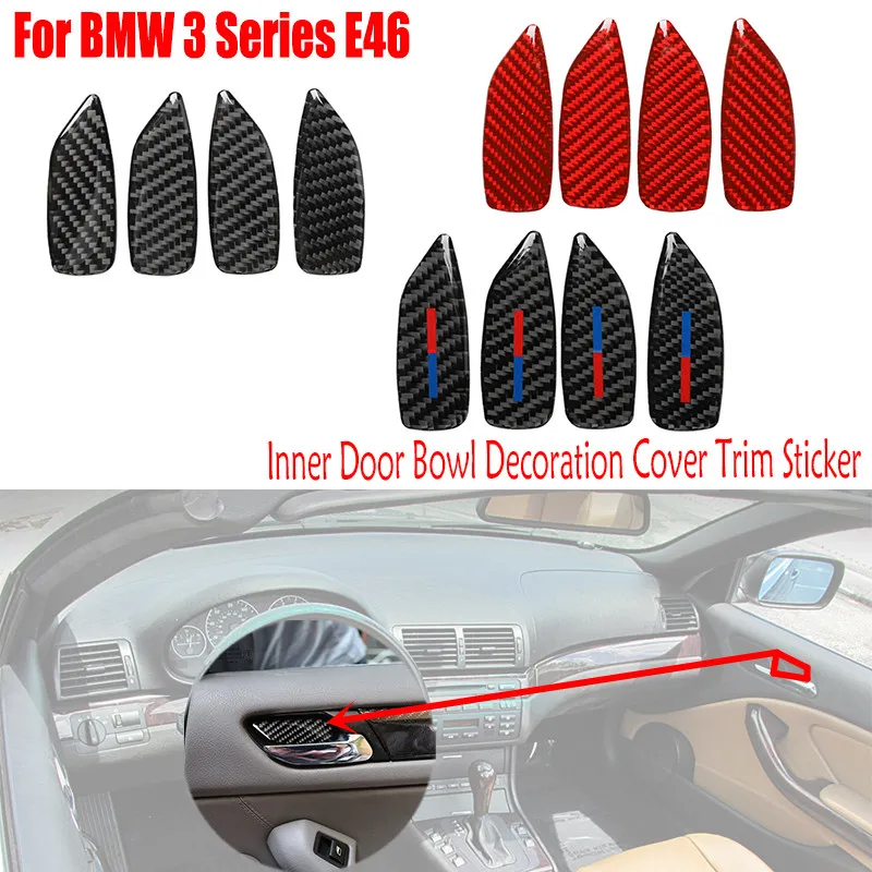 

Автомобильные аксессуары из углеродного волокна для BMW 3 серии E46 1998-2005, внутренние дверные чаши, декоративная крышка, отделка, наклейка