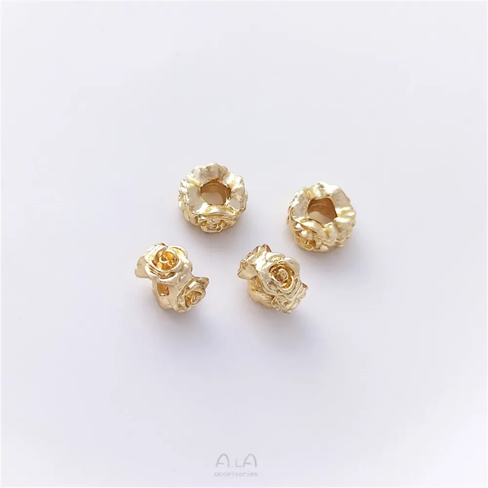 14-каратное золотое кольцо с розой и большим отверстием в форме цветка