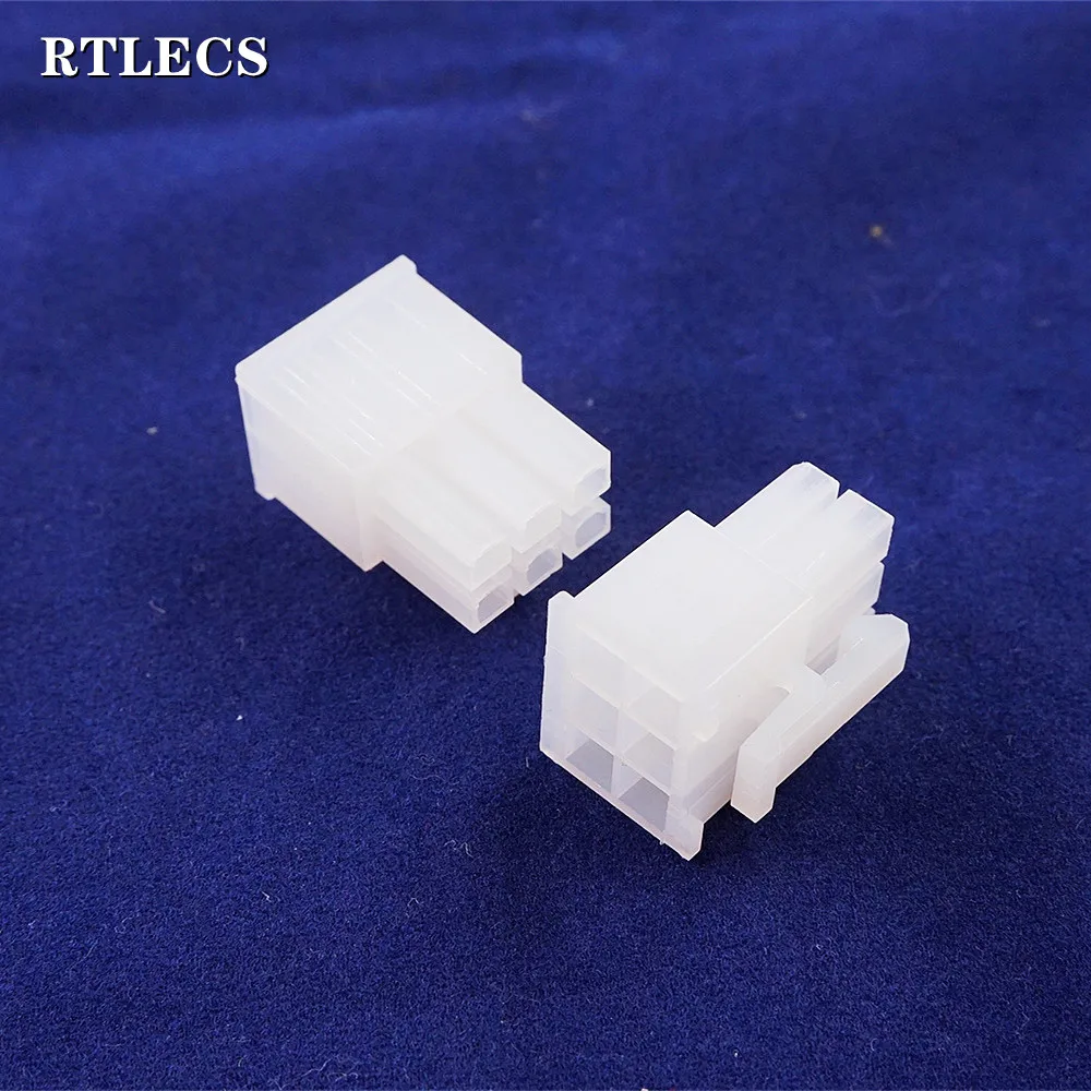 50Pcs 5557 6 Position Pin 4.20 mm Male Housing PCI-E PCIe GPU Graphics Card Power Connector Shell white + Crimp Contact - купить по