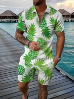 2022 hawaii zipper polo set mens beach polo shirt short sleeve t shirtshorts fashion sports suit casual street 2 piece sets