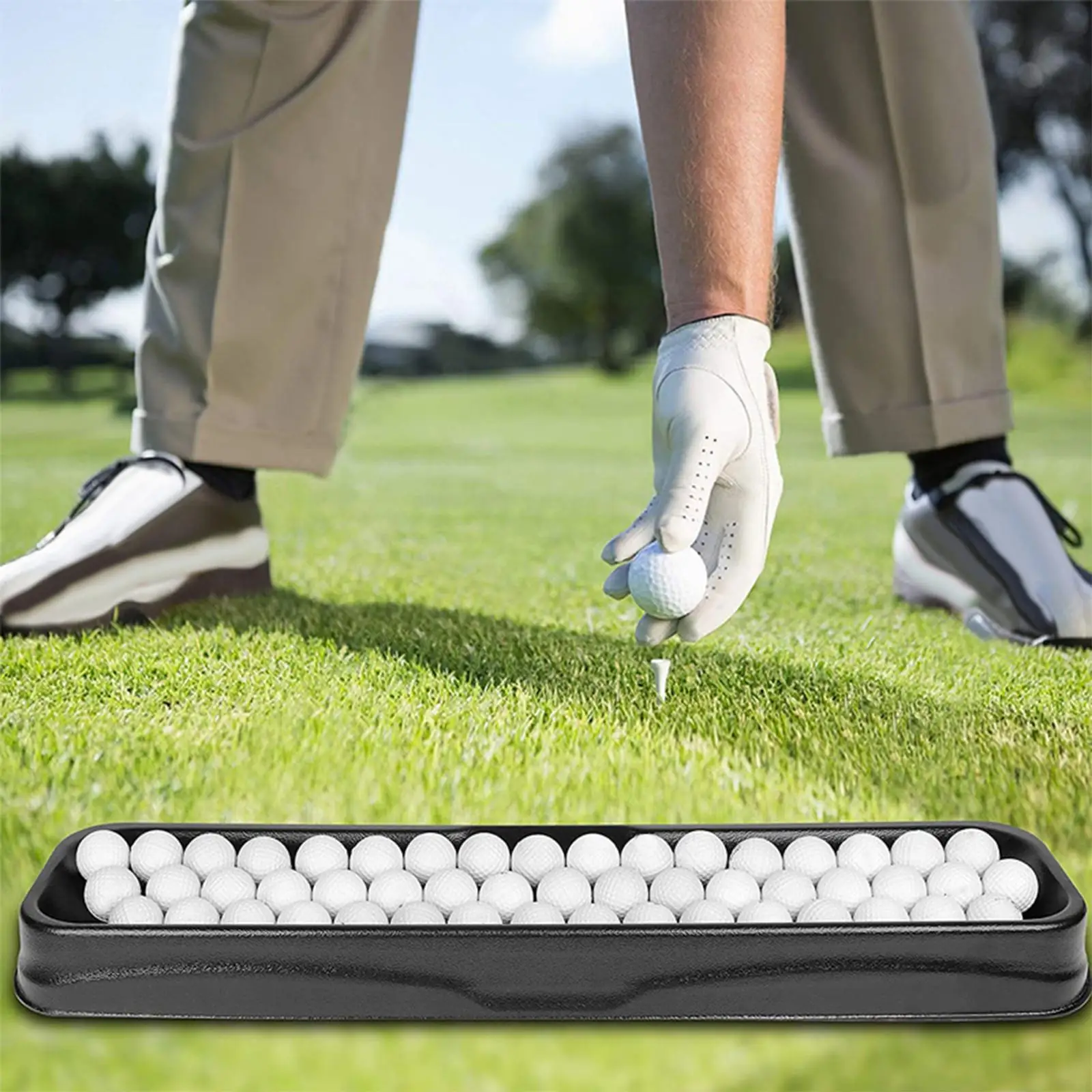 

Golf Ball Holder Residential Practice Heavy Duty Unbreakable Premium Service Box 100 Golf Ball Capacity ABS Golf Ball Tray