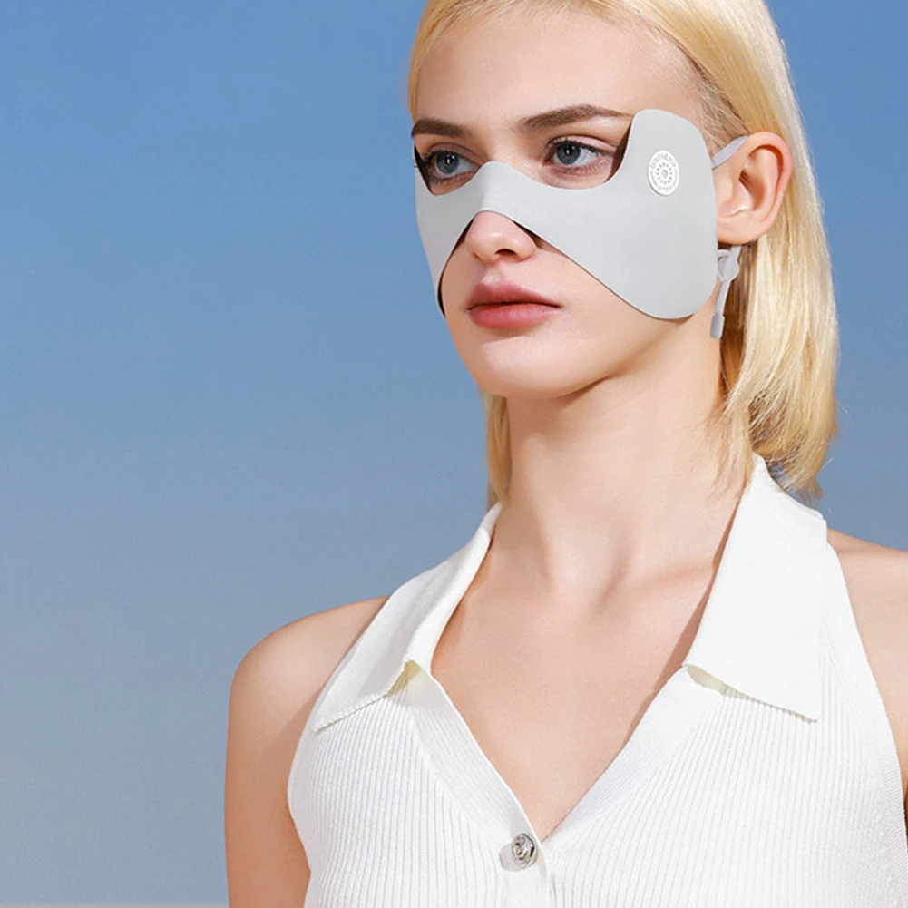 Дышащая Солнцезащитная маска для лица женщин стирающаяся многоразовая от солнца