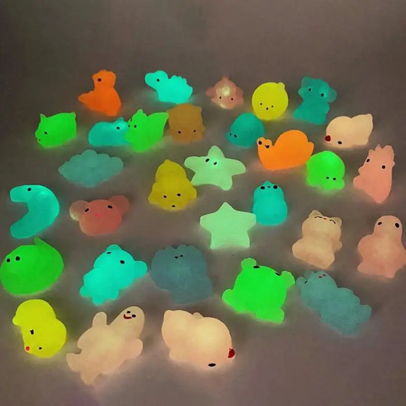 

Bunny Squeezing Toys Luminous Mochi Stress Relief Squeeze Fidget Colorful LED Light Up Adorable Mini Kawai Relaxing Toy For Kids