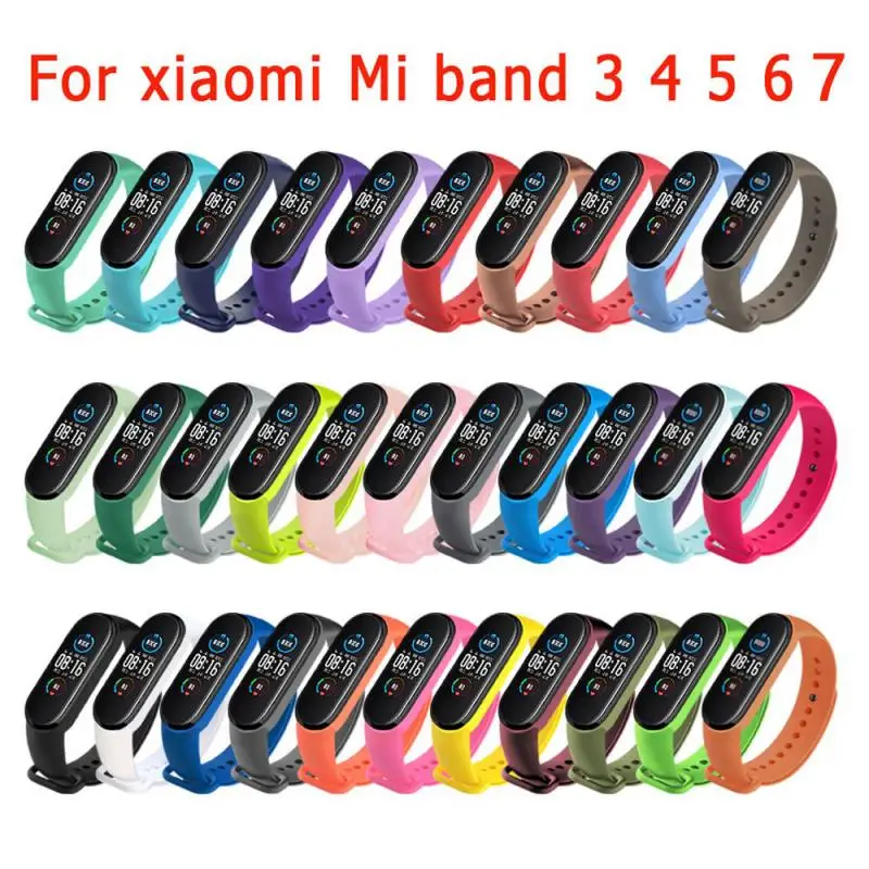 

Watch Strap For Xiaomi Mi Band 7 6 5 4 3 Wristband Silicone Bracelet Wrist Straps MiBand 3 4 Band5 Band6 Smartwatch Accessories