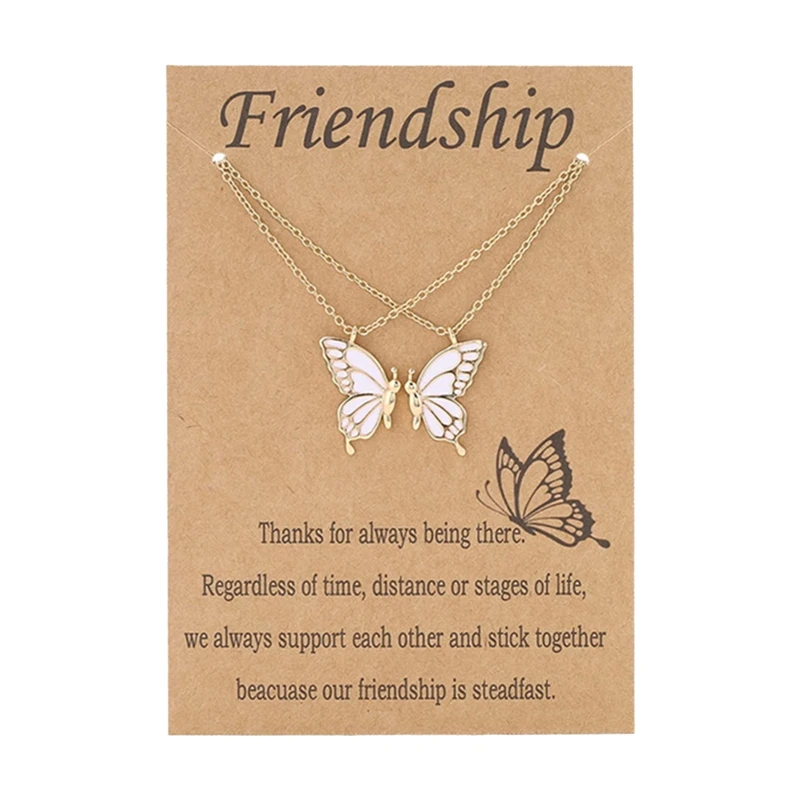 

Friendship Necklace 2 Best Friend BFF Necklace Gifts For Girls Women Friends Long Distance Birthday Gifts