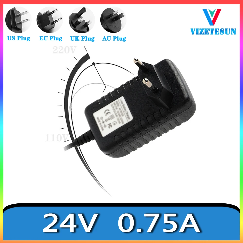 

24V 0.75A Power Adapter 24V 750MA Universal Regulated Power Cord DC 5.5*2.1MM