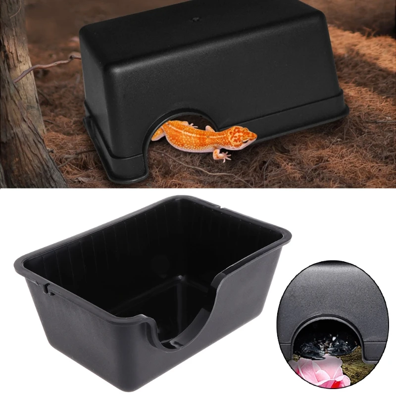 

Reptile Box Hiding Case Hole Water Feeder Spider Turtle Snake Supplies Centipede