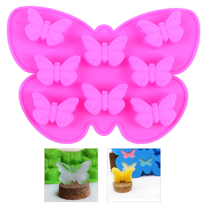 

8 Butterfly Cake Mold Silicone Chocolate Candy Baking Molds Butterfly Shape Ice Cube Tray For Baking Cake Soap Bread Muffin Mold