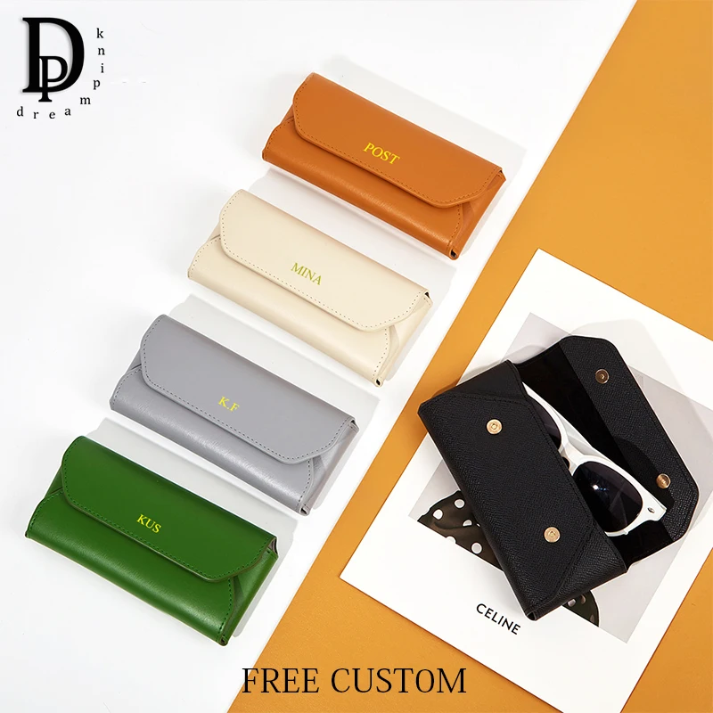 Сумка для хранения очков из искусственной кожи с именем заказчика роскошный