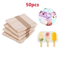 50pcs popsicle sticks pure natural wooden pop wood hand crafts art ice cream sticks popsicle accessories dropshipping