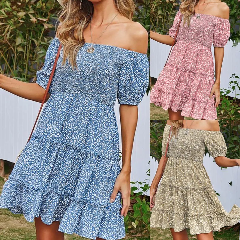 

Женское цветочное сексуальное платье с запахом на одно плечо