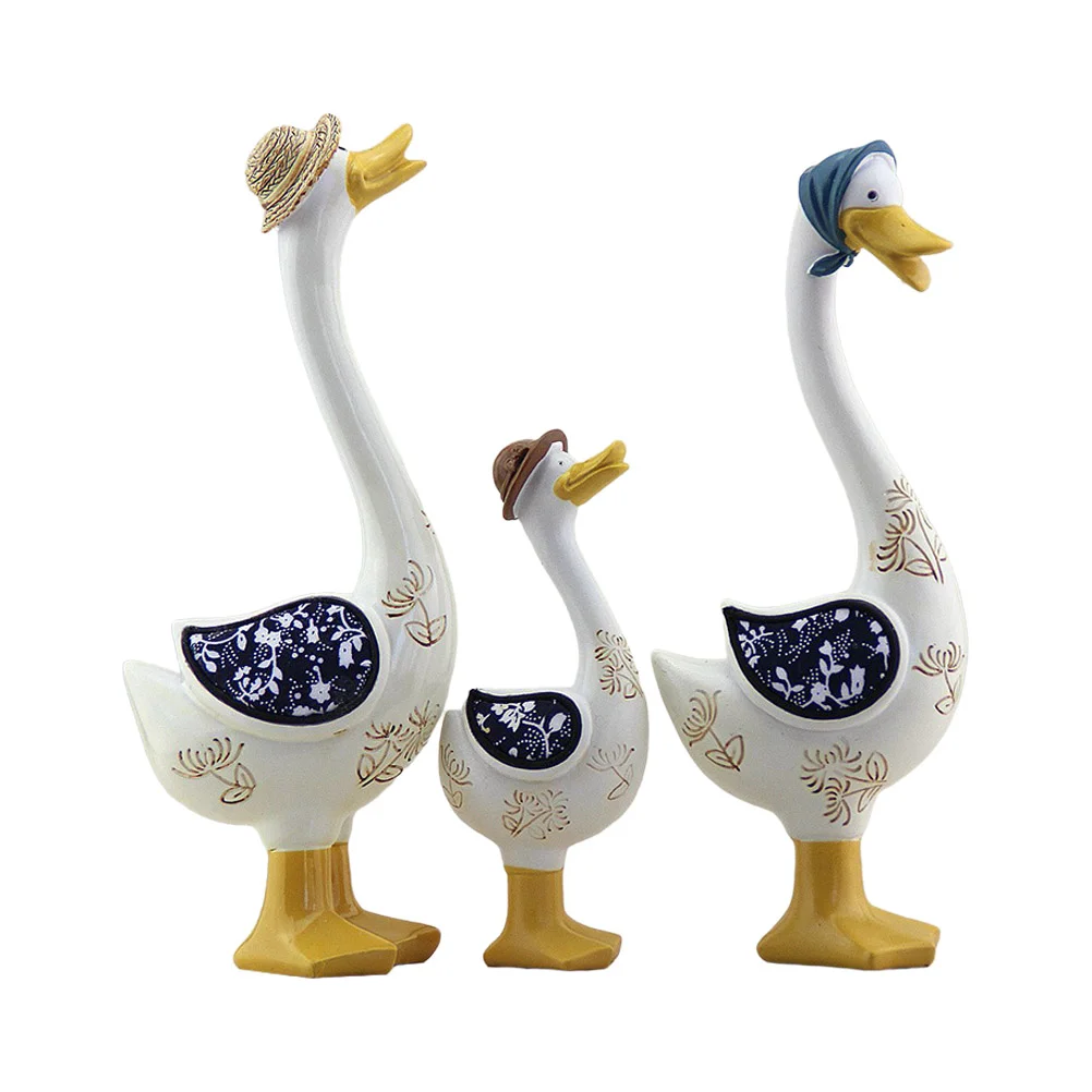 

Duck Figurine Garden Family Resin Crystal Craft Miniaturemini Statueporcelain Decor Ornaments