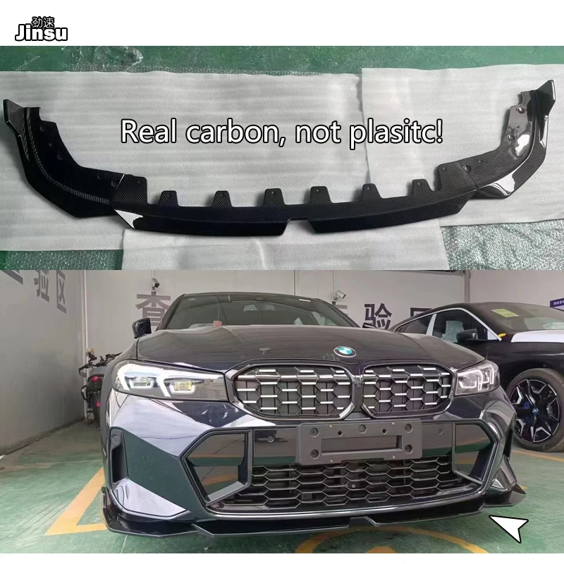 

For BMW 3 Series G20 G21 MP Style Carbon Fiber Car Front Bumper Lip Splitter Spoiler 320d Touring 330i M340i 2022 - 2023 3Pcs