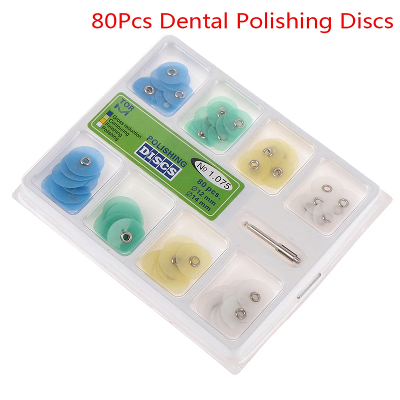 

80pcs/Box Dental Supplies Resin Filling Material Dentist Tools Finishing Dental Discs Dental Polishing Strips Mandrel Set