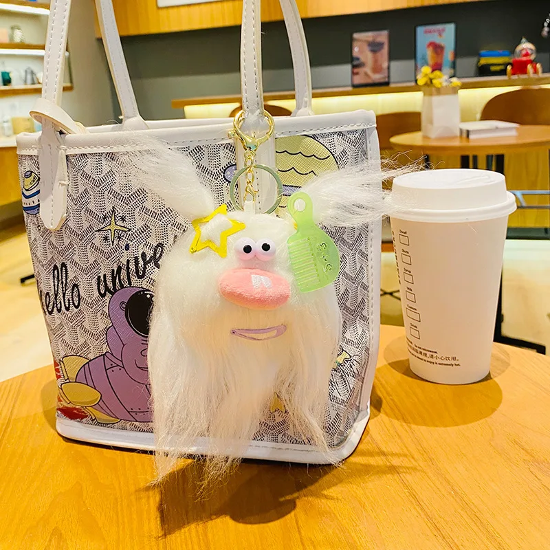 Брелок для ключей в виде куклы из плюша с длинными волосами