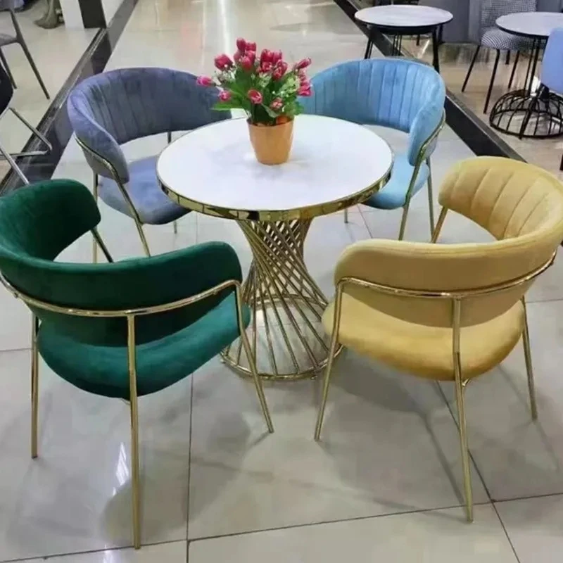 Скандинавский Простой Круглый угловой стол для отдыха имитация мрамора кофейный