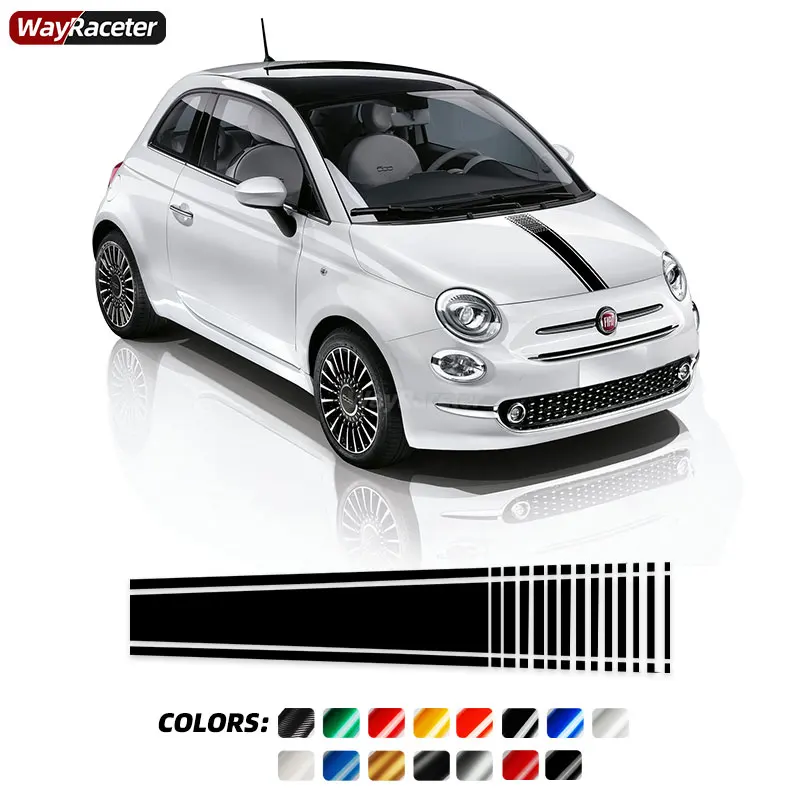 

Car Hood Sticker Bonnet Stripe Graphic Vinyl Livery Badge Decal For Fiat 500 595 500X Abarth 695 Accessories