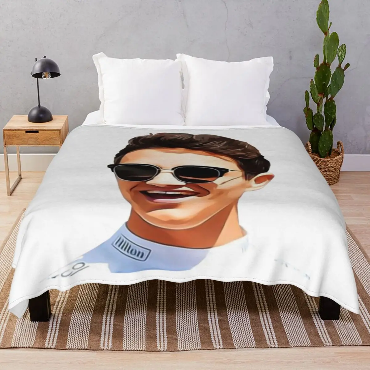 Lando Norris Pretty Face Blankets Flannel Autumn Soft Throw Blanket for Bedding Sofa Travel Office