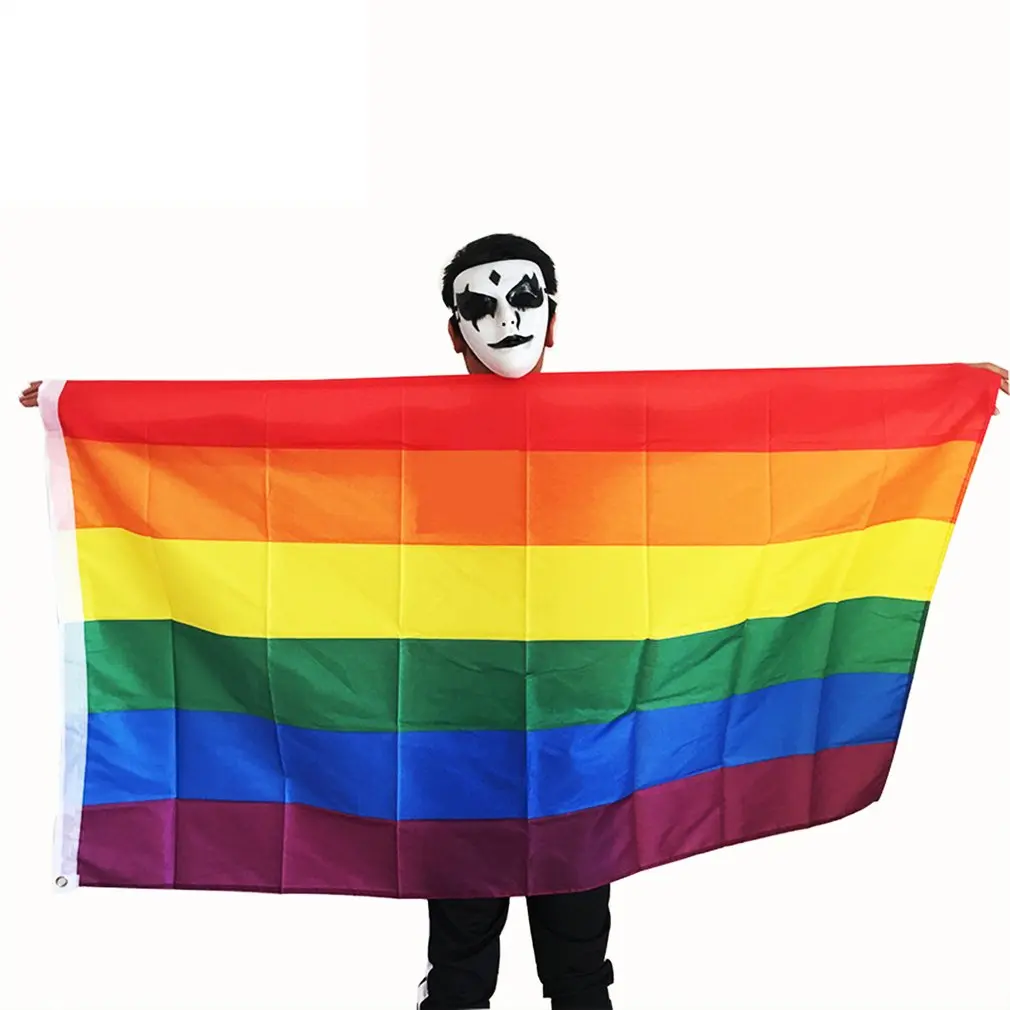 

Лидер продаж, двусторонний плотный латунный втулка, радужный флаг, флаг лесбийского горда, яркие цвета, устойчивый к выцветанию, холст с УФ-г...