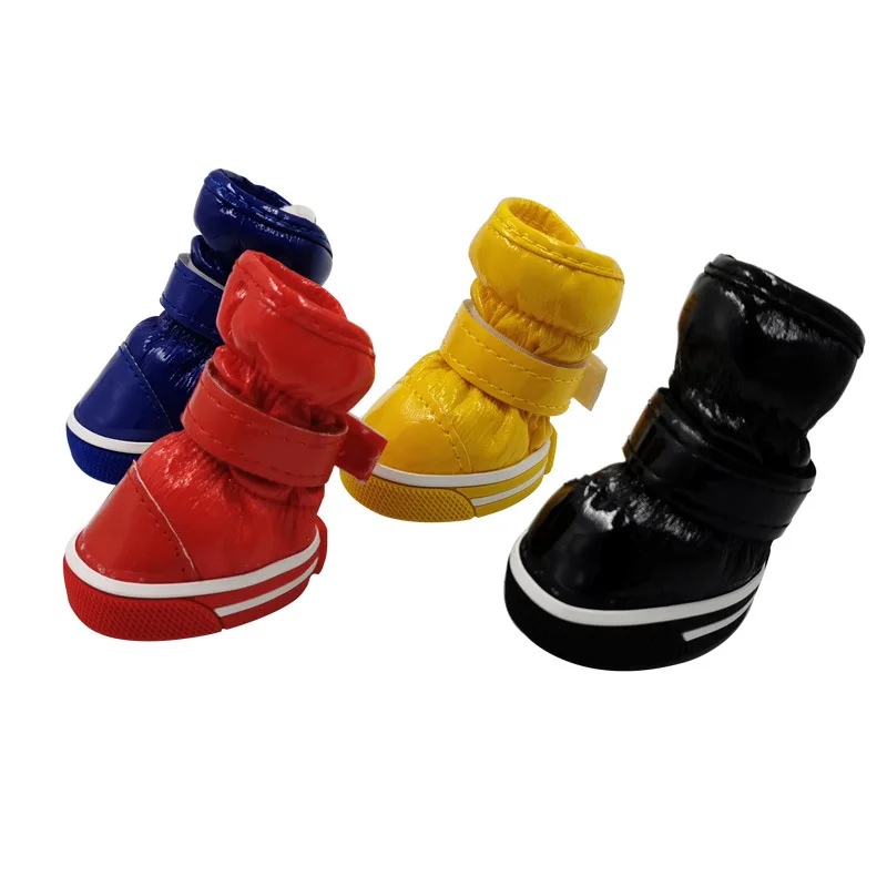 

4 Pcs/Sets Winter Dog Shoes For Small Dogs Warm Fleece Puppy Pet Shoes Waterproof Dog Snow Boots Chihuahua Yorkie Teddy Shoes