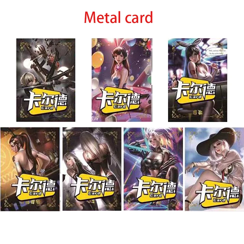 

Anime Goddess Story Rare Metal Flash Card Ashe Akali Bridgett D.va 2B Tifa Collectible Toy Solitaire Christmas Birthday Present