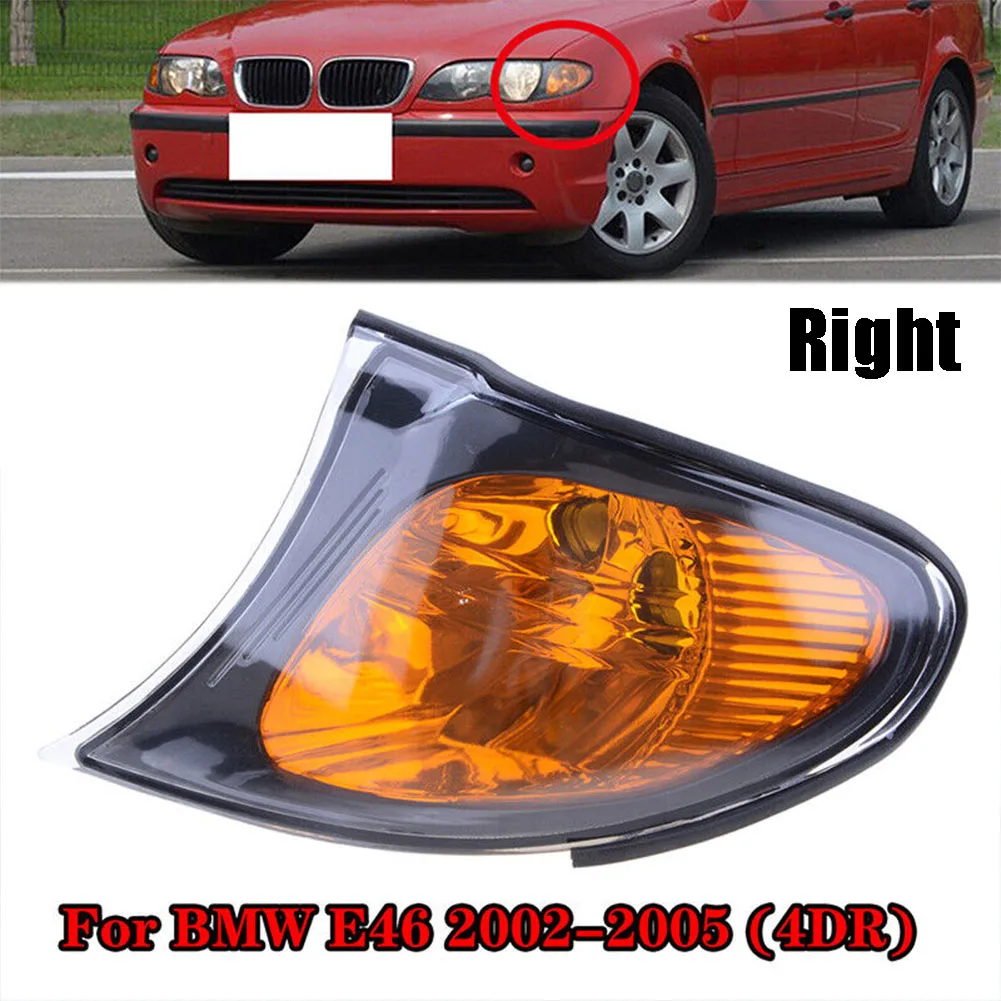 

Левый угол, задняя крышка для указателя поворота, желтые линзы для BMW 3 серии E46 2002-2005 63137165859, крышка угловой лампы, автомобильные аксессуары