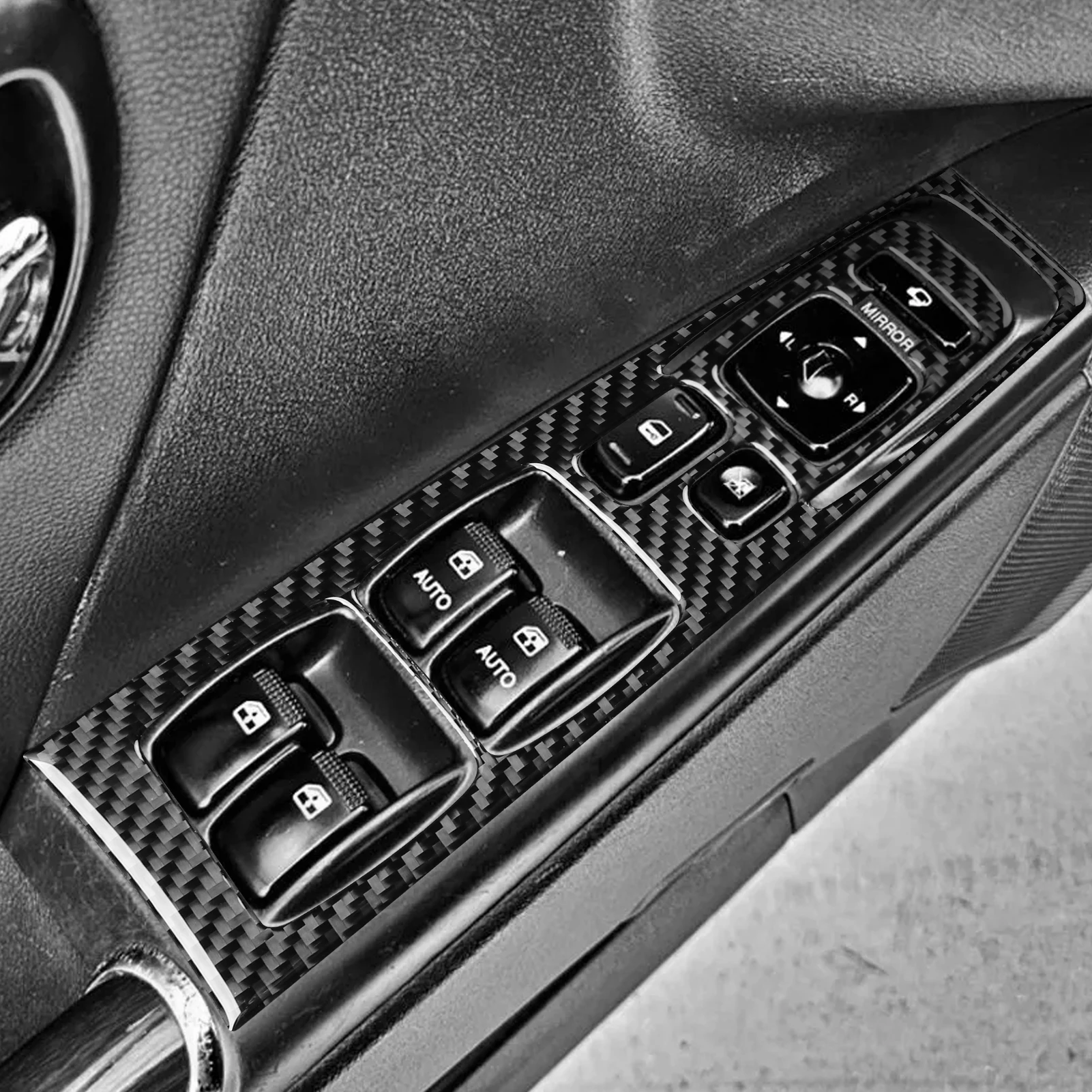 Фото Для Hyundai Azera Grandeur TG 2006-2011: наклейки из углеродного волокна для панели управления стеклоподъемниками, аксессуары для интерьера автомобиля, декоративные наклейки. №2