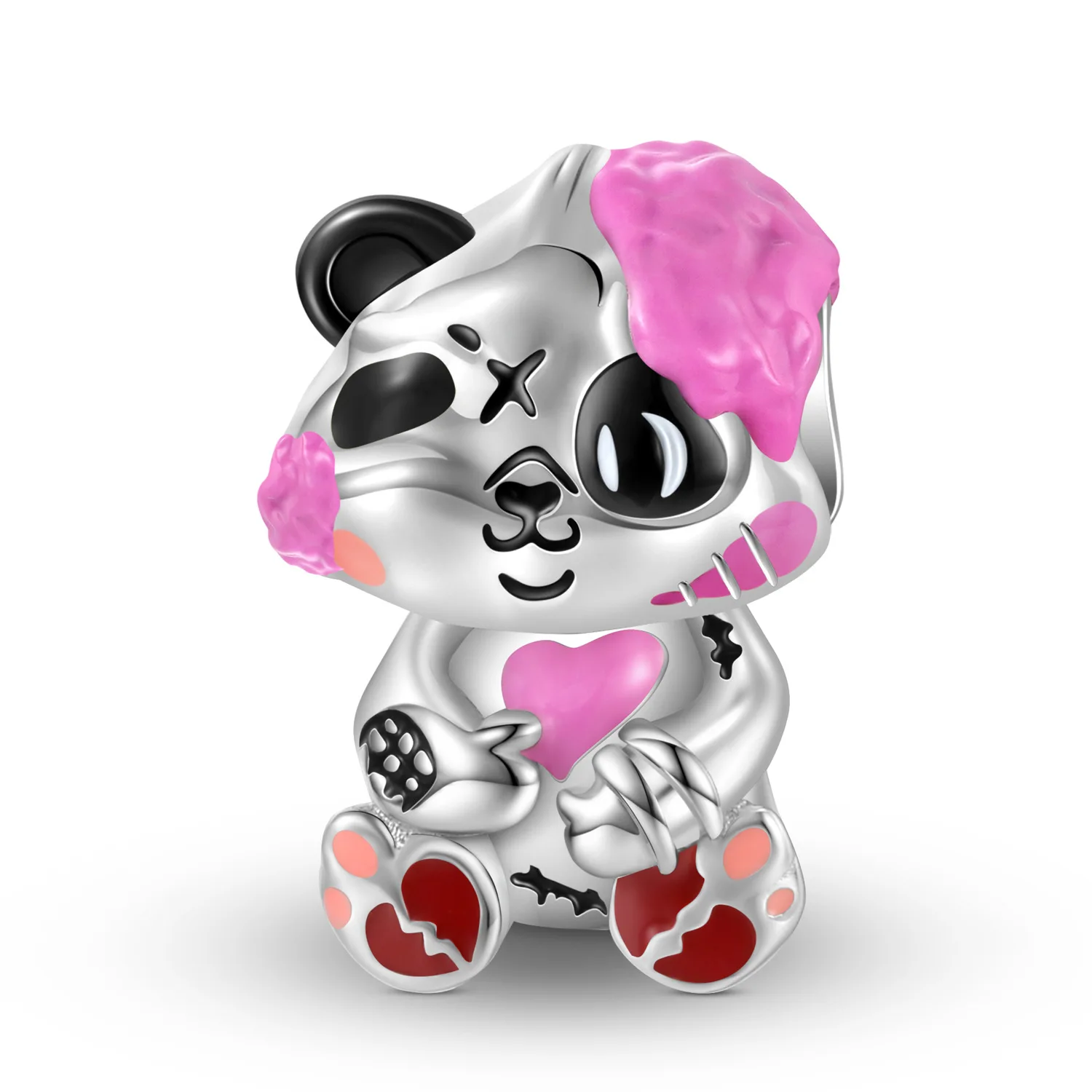 

925 Silver Certified Charm Original Love Pink Panda Fine Jewelry Making Beads Accessories For Women Dropshipping Center