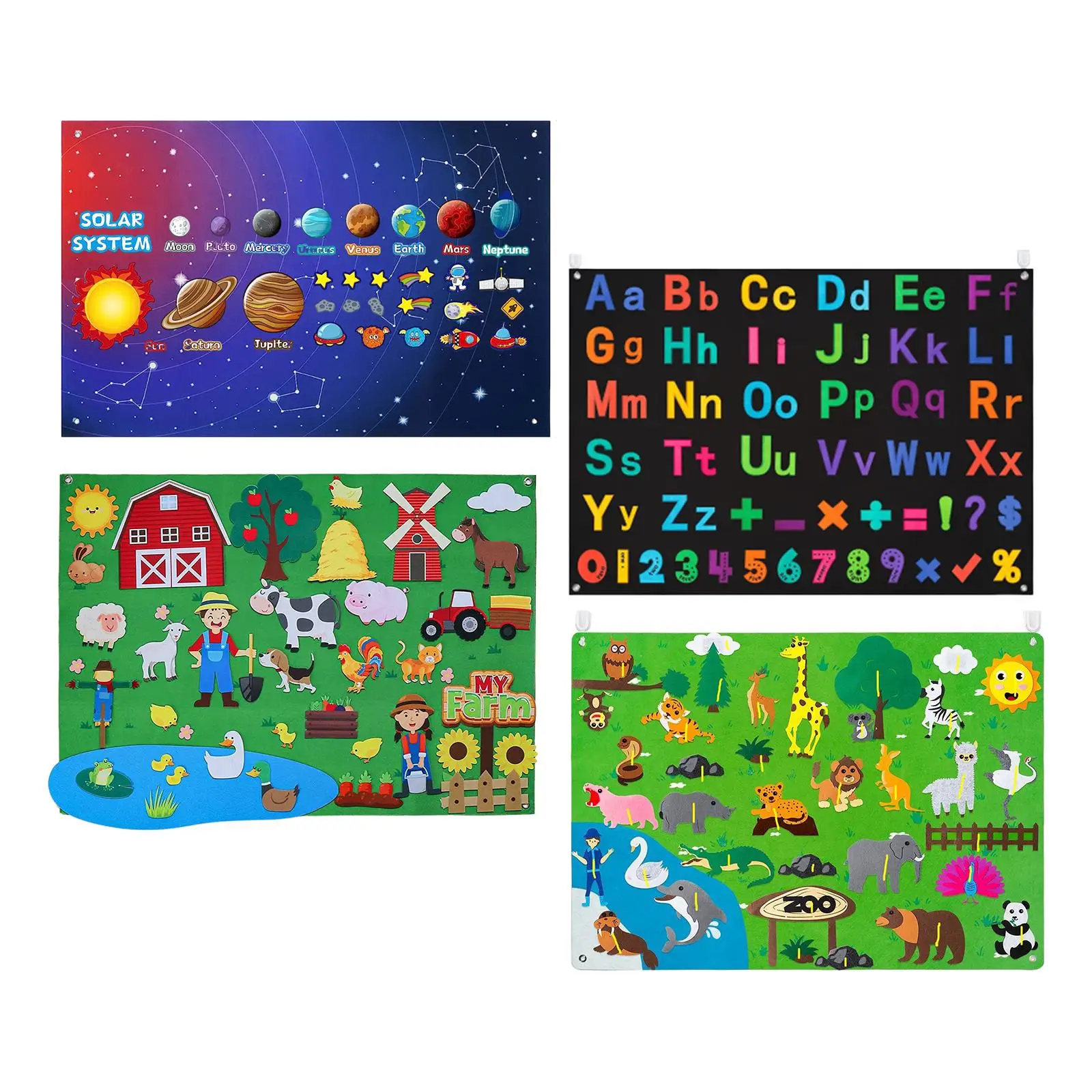 

Felt Story Board Felt Busy Board Fine Motor Skill Hanging Teaching Toy, Storytelling Flannel Board for Birthday Preschool