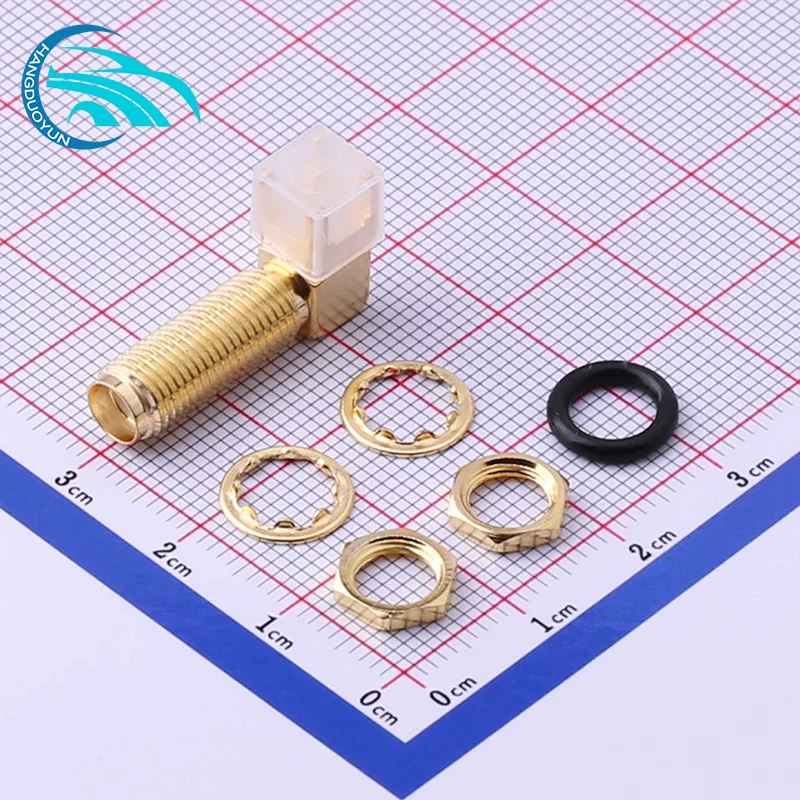 

100PCS SMA Inner Hole Elbow Gold-Plated Outer Screw Inner Hole Waterproof 17 Teeth (Six-Piece Set)